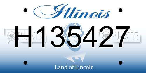 H135427 Illinois License Plate