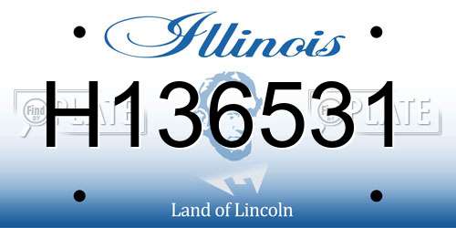 H136531 Illinois License Plate