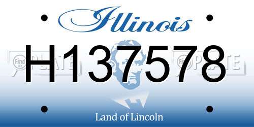 H137578 Illinois License Plate