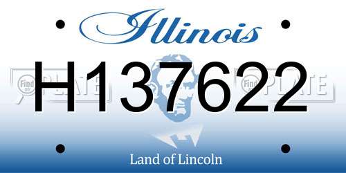 H137622 Illinois License Plate