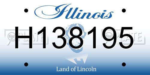 H138195 Illinois License Plate