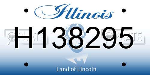 H138295 Illinois License Plate