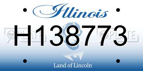 H138773 Illinois License Plate