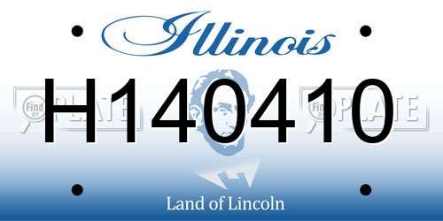 H140410 Illinois License Plate