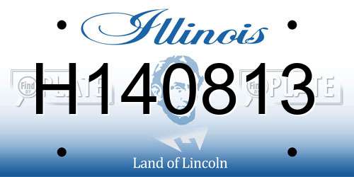 H140813 Illinois License Plate