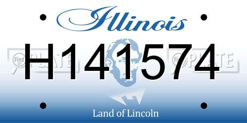 H141574 Illinois License Plate