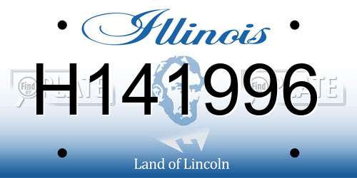 H141996 Illinois License Plate
