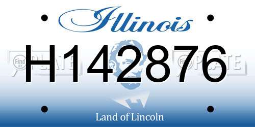 H142876 Illinois License Plate