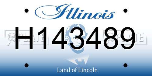 H143489 Illinois License Plate