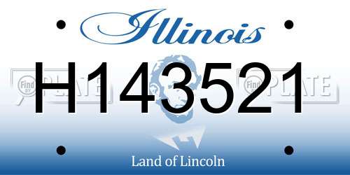 H143521 Illinois License Plate