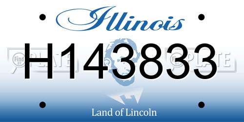 H143833 Illinois License Plate