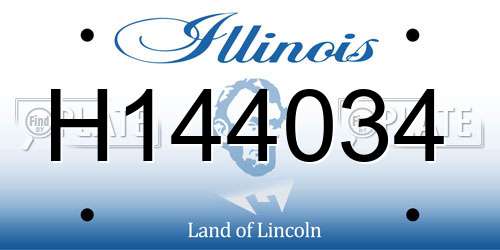 H144034 Illinois License Plate