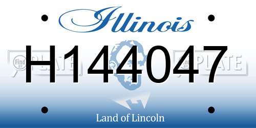 H144047 Illinois License Plate