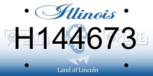 H144673 Illinois License Plate
