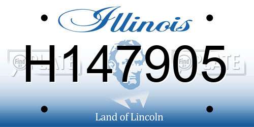 H147905 Illinois License Plate