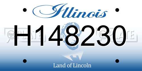 H148230 Illinois License Plate
