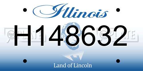 H148632 Illinois License Plate