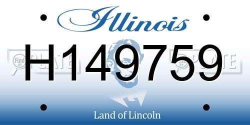 H149759 Illinois License Plate