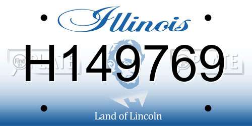 H149769 Illinois License Plate