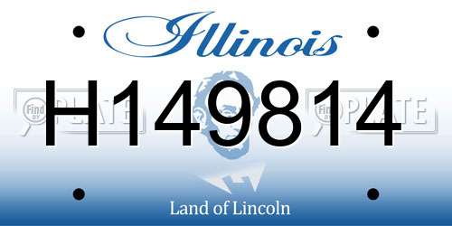 H149814 Illinois License Plate