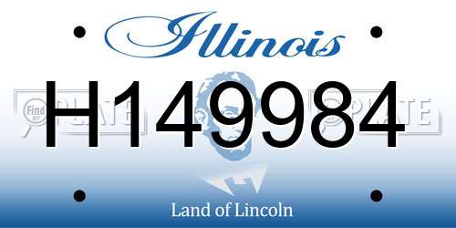 H149984 Illinois License Plate