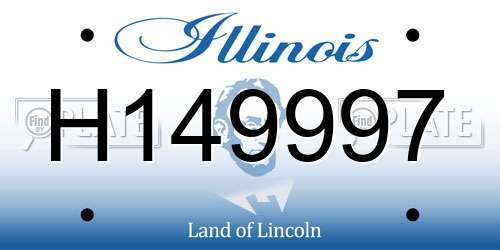 H149997 Illinois License Plate