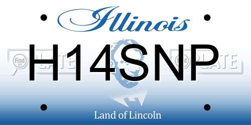 H14SNP Illinois License Plate
