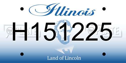 H151225 Illinois License Plate