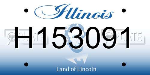 H153091 Illinois License Plate