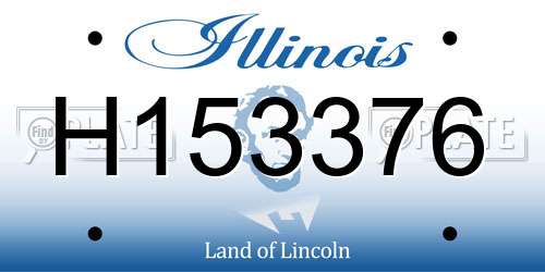 H153376 Illinois License Plate