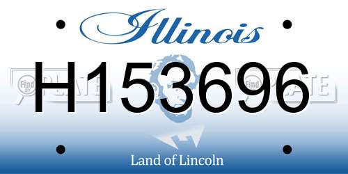 H153696 Illinois License Plate