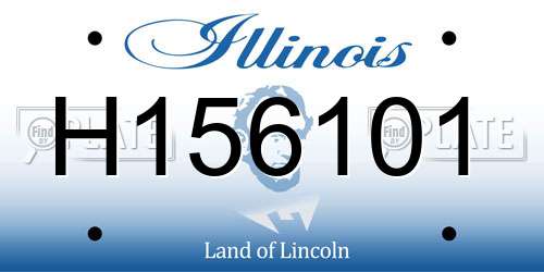 H156101 Illinois License Plate