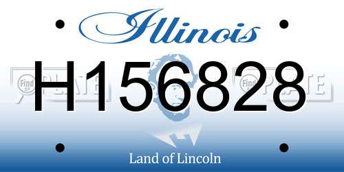 H156828 Illinois License Plate