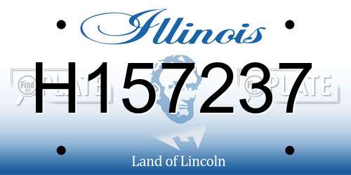 H157237 Illinois License Plate