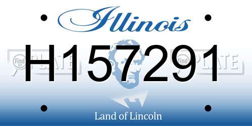 H157291 Illinois License Plate