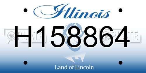 H158864 Illinois License Plate