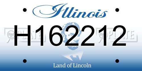 H162212 Illinois License Plate