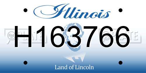 H163766 Illinois License Plate