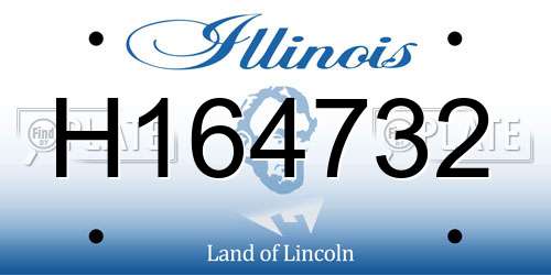 H164732 Illinois License Plate