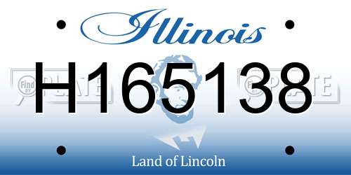 H165138 Illinois License Plate