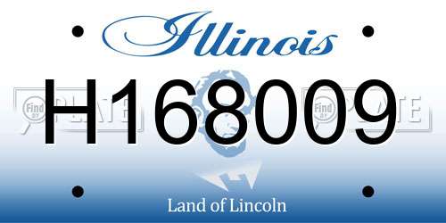 H168009 Illinois License Plate