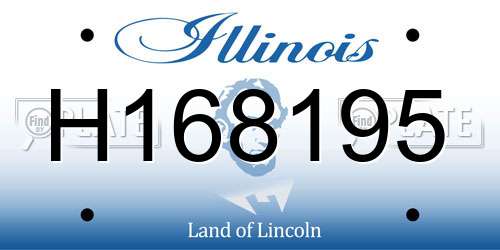 H168195 Illinois License Plate