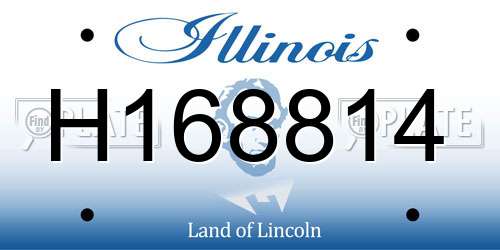 H168814 Illinois License Plate