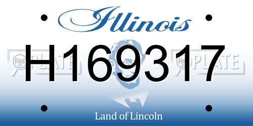 H169317 Illinois License Plate