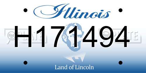 H171494 Illinois License Plate