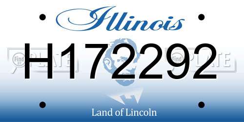 H172292 Illinois License Plate