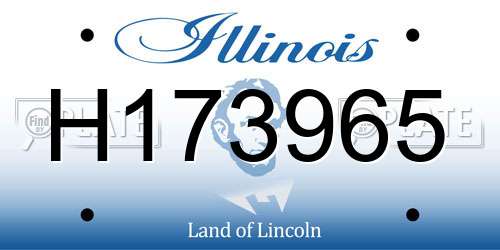 H173965 Illinois License Plate