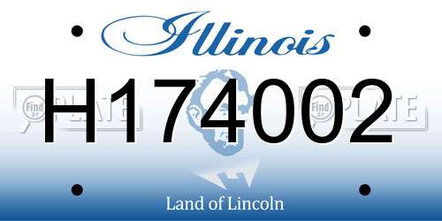 H174002 Illinois License Plate