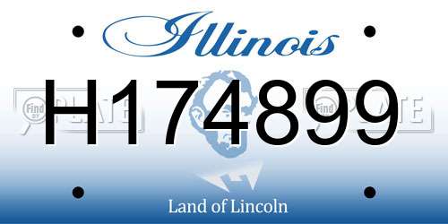 H174899 Illinois License Plate