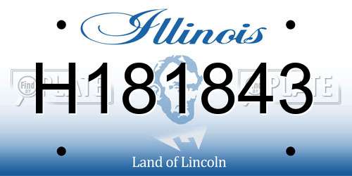H181843 Illinois License Plate
